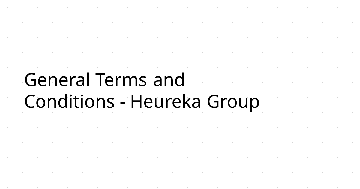 General Terms and Conditions - Heureka Group